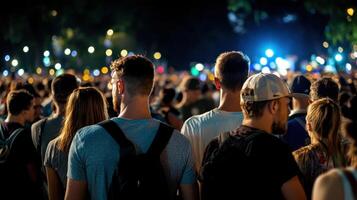 A crowd of people at a concert photo