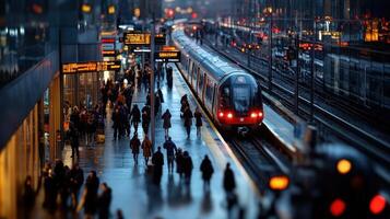A train is pulling into a station photo