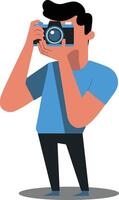 A man taking a photo with a camera vector