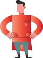 A cartoon man in a red coat vector