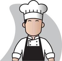 A chef in a black apron and hat vector