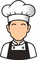 A chef avatar with a hat and a white shirt vector