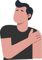 Illustration of a man with a shoulder pain vector