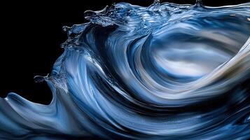 A wave of water with a splash of blue photo