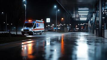 A white ambulance with the letters U photo