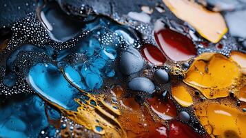 Colorful abstract background with oil and water photo