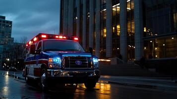 Ambulance on the road photo