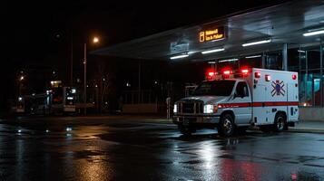 Ambulance at night photo