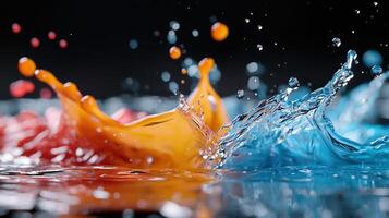 Colorful splash of water photo