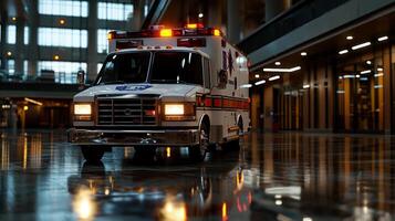 Ambulance in the hospital photo