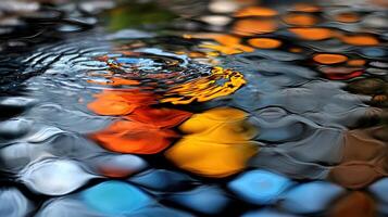 A splash of water with a splash of orange and yellow photo