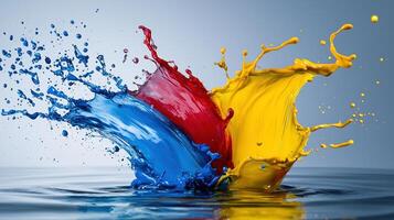 Colorful splash of water and ink photo