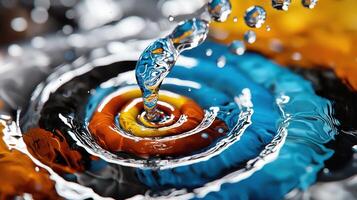 A colorful swirl of water is shown in the water photo