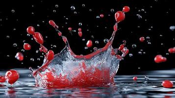 A splash of red liquid in a body of water photo