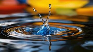 Water splash with colorful objects photo