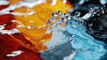 Colorful water with bubbles and bubbles photo