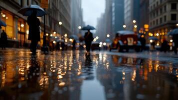 People walking in the rain photo