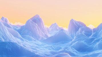 A mountain landscape with blue and purple mountains photo