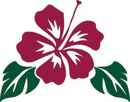 hand drawn flat design simple jasmine red flower vector