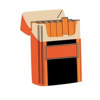 An open pack of cigarettes. vector