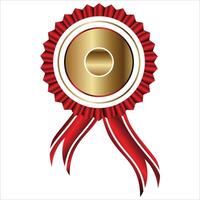 Beautiful ribbon and award medal badge eps on transparent background vector