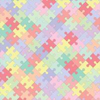 Pastel coloured Jigsaw puzzle background, Jigsaw piece backdrop vector