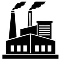 Factory Building on White Background vector