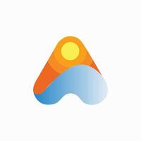 letter a gradient color logo vector