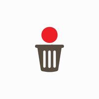 Delete, garbage, trashcan icon for app, website, infographic vector