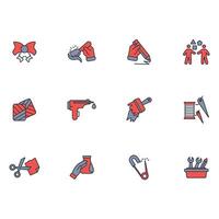 Crafting icon set..Editable stroke.linear style sign colours vector