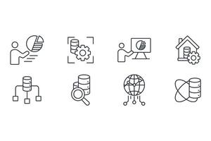 Data analytics icon set. vector