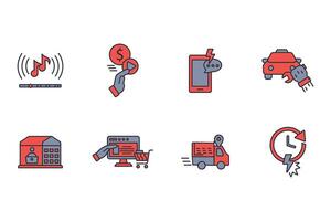 On-demand icon set Editable stroke.linear style sign vector