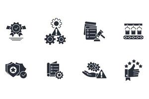 Quality control icon set Editable stroke vector