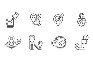 map pin line icon vector