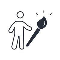 artist icon. Editable stroke.linear style sign for use web design,logo.Symbol illustration. vector