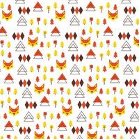 Geometric Fox and Forest Pattern vector