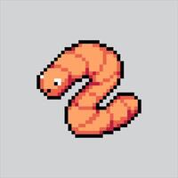 Pixel art illustration Worm Bait. Pixelated Fishing Bait. Earth Worm Fishing Bait Icon pixelated for the pixel art game and icon for website and game. vector