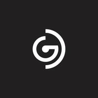 letters gd simple abstract motion circles logo vector