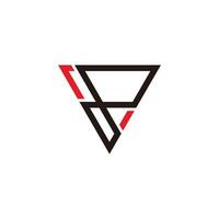 letters pv abstract triangles linear geometric logo vector