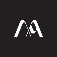 letter mq ribbon linked simple geometric logo vector
