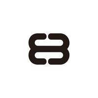 letter eb linked curves loop motion simple logo vector