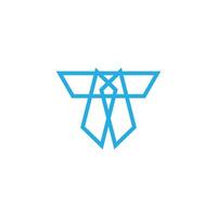 letters mt linked lines simple geometric wire logo vector
