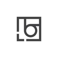 letter b square rotate motion lines logo vector