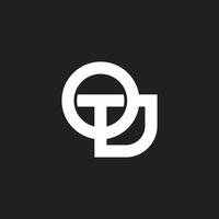 letters tod simple linked overlap logo vector