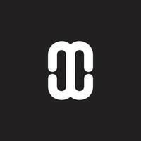 letter mw linked curves loop motion simple logo vector