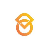 golden diamond linked ring abstract gradient logo vector
