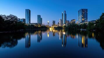 Austin skyline at dusk photo