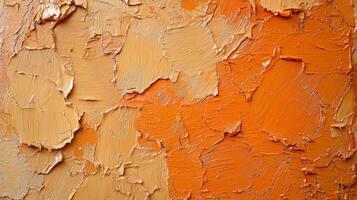 Bold layers of orange and beige paint create an intricate texture, showcasing a vibrant blend of colors in a contemporary art style, ideal for modern decor photo