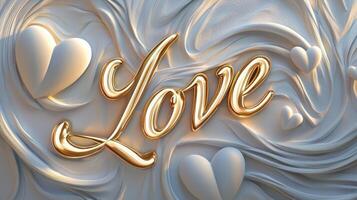 3d rendering of the word love on a white background photo