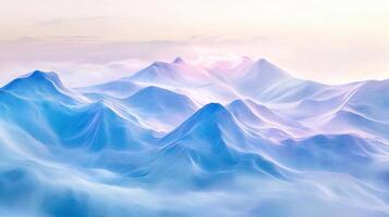 A mountain range with blue clouds and snow photo